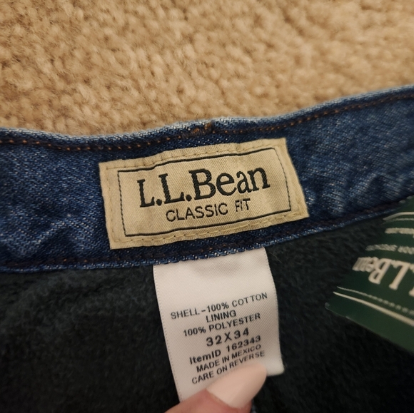 Mens L.L Bean Classic Fit Size 32X34 Jeans Polyester Lining NWT Straight #B17 - Picture 3 of 7
